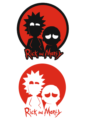 Rick and Morty sticker, CDR sources, for self-production. - My, Vinyl sticker, Rick and Morty, Fan art, Vector graphics