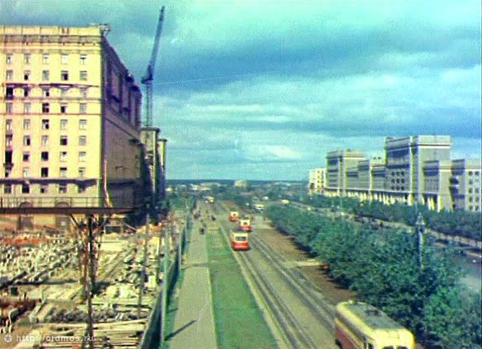 Construction of Mira Avenue in Moscow. - the USSR, Story, Old photo, Moscow, Construction, Prospectus Mira
