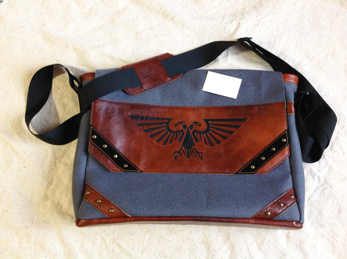 Bag of Aquila, in the name of the Emperor! - My, Wh Art, Warhammer 40k, Needlework without process, Сумка, Leather craft, Sewing, Aquila, Longpost