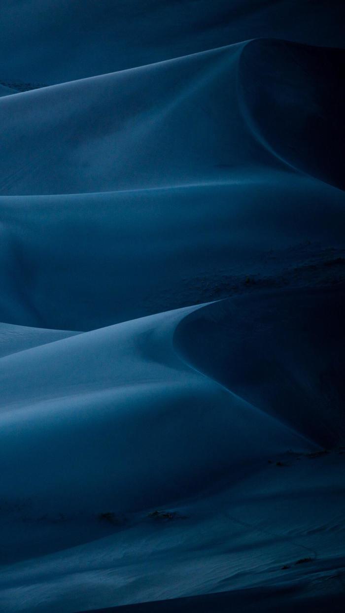 night dunes - The photo, Night, Dunes, Desert, Darkness, Lines, Shadow