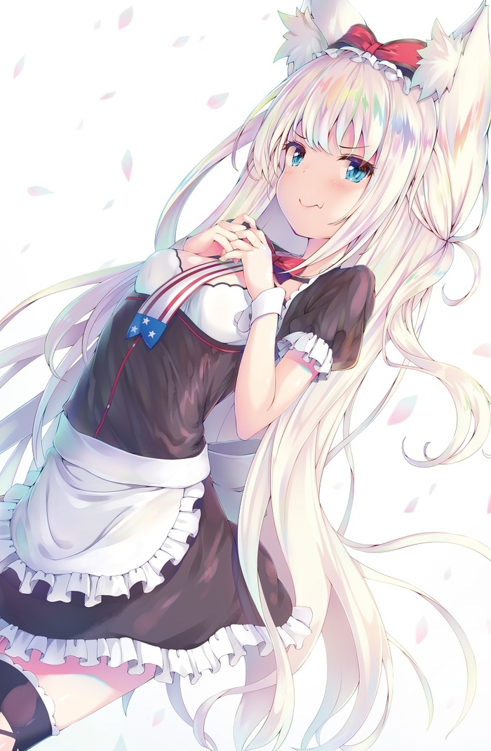 Hammann - Azur Lane, Hammann, Горничная, Animal Ears, Anime Art, Аниме, Арт