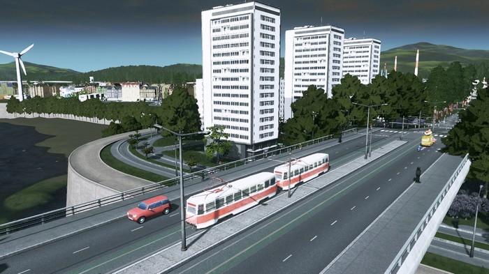 My town in Cities Skylines - Cities: Skylines, City-building simulator, Town, High-rise building, Tram