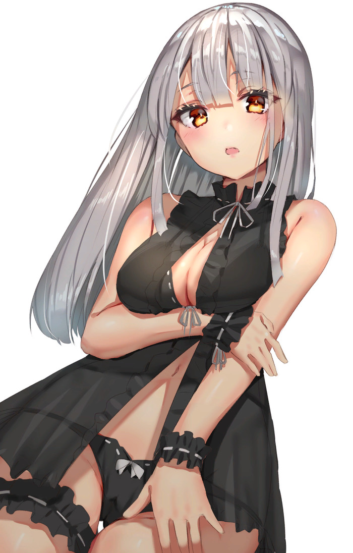 [Art] Black underwear - NSFW, Anime, Anime art, Anime original, Underwear, Breast