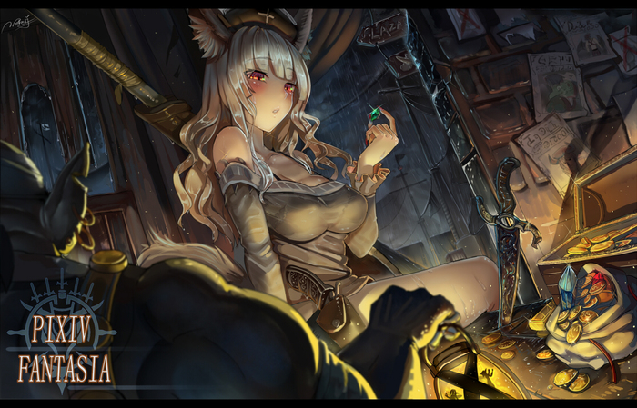 Art Treasure Hunter - Anime art, Animal ears, Anime, Pixiv fantasia