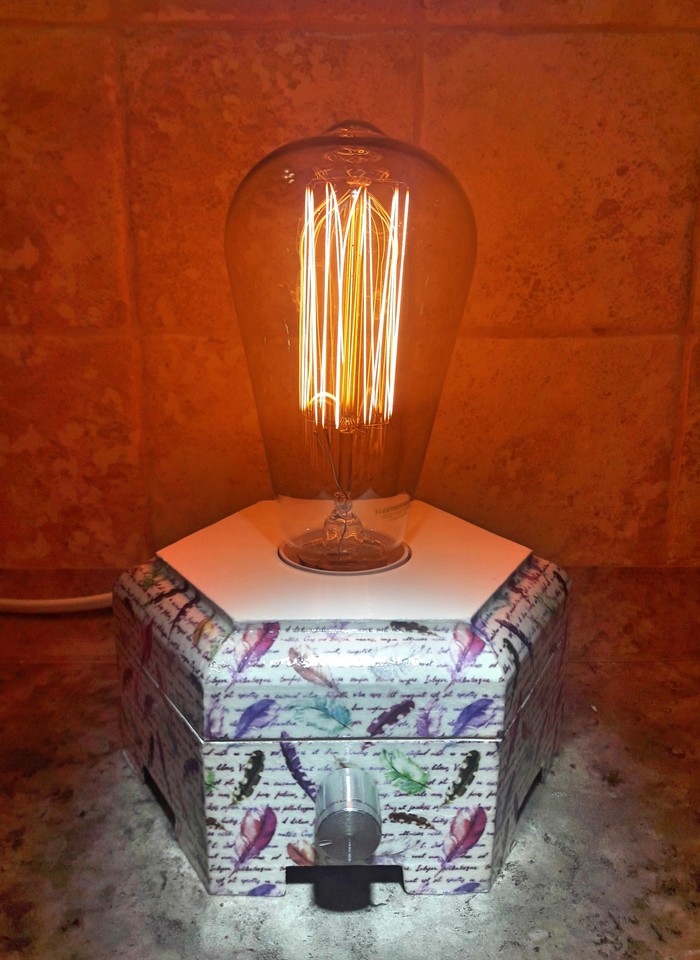 Warm lamp night light - My, Night light, Dimmer, Edison's lamp, Needlework without process