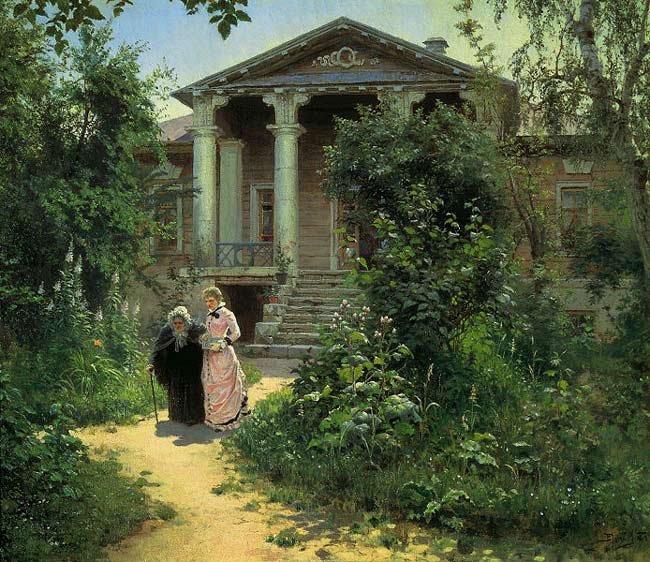 Vasily Polenov Grandmother's Garden, 1878. - Painting, Oil painting, Art, Art, Garden, Creation, Grandmother, beauty