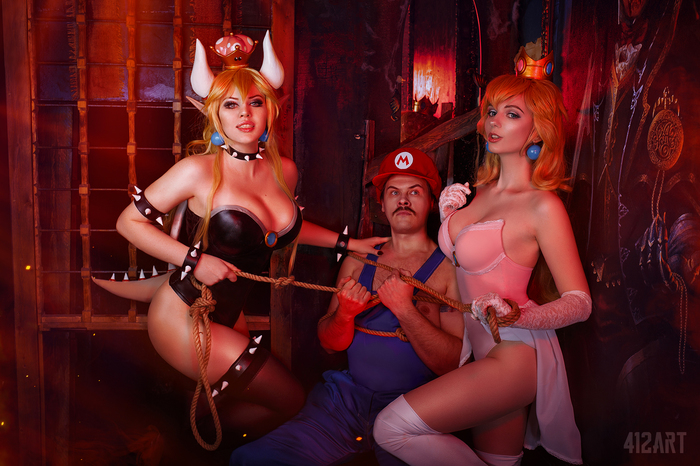 How Mario went to save the princess - NSFW, Super mario, Bowsette, Princess peach, Bowser, Cosplay, Longpost, PHOTOSESSION, The photo