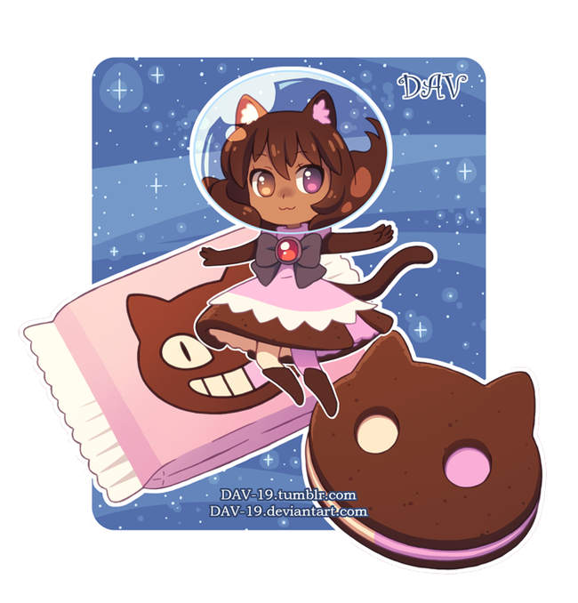Cookie Cat Girl Anime Art, Dav-19, , 