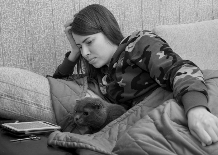 Evening reading - My, The photo, cat, Leisure