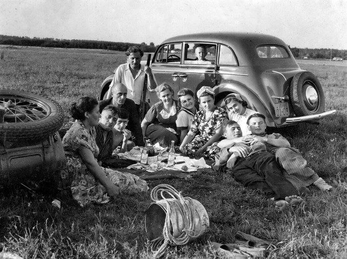 На природе. - Моё, Москвич, Старое фото