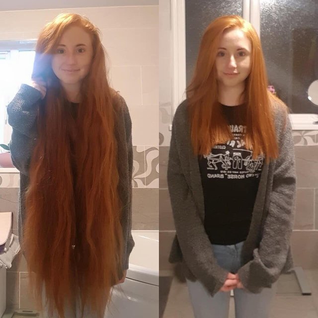 Donated some of her hair to make wigs for children with cancer - Hair, Wig, Crayfish, Donations, Kindness