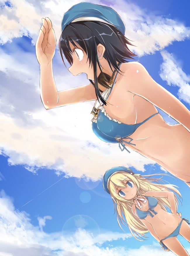 Tash Admiral, please report! - NSFW, Kantai collection, Takao, Atago, Etty, Sugoi dekai, Swimsuit, Anime art, Anime