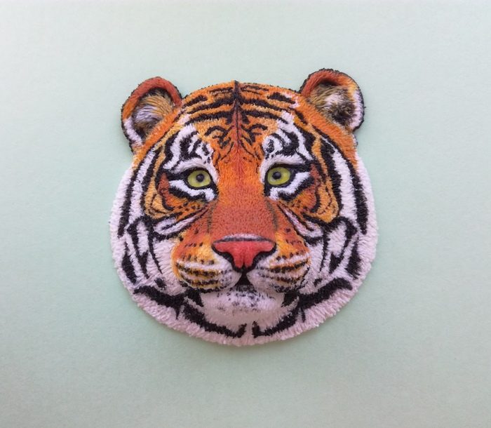 Tiger - My, Tiger, Suspension, Magnet, Brooch, Handmade, Needlework without process