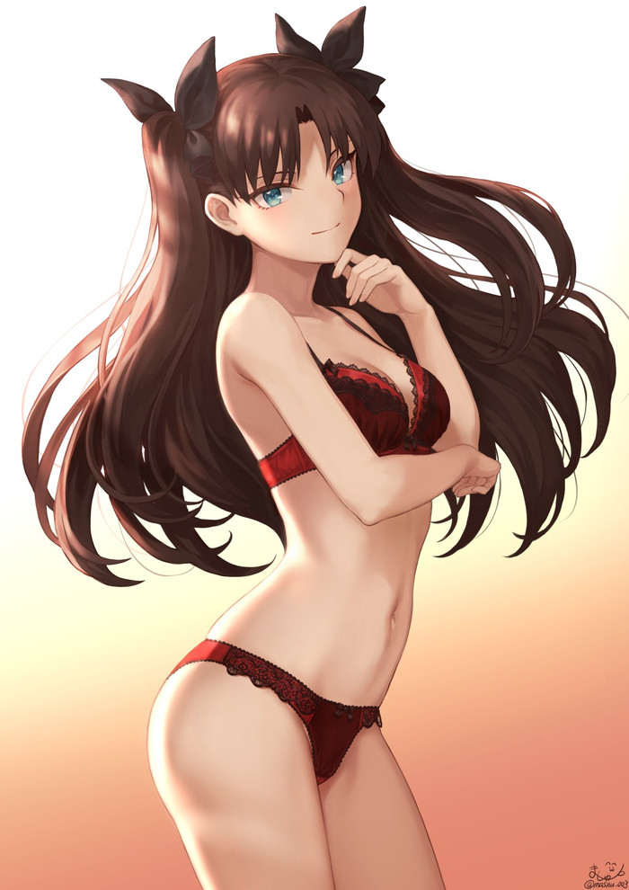 Anime Art #1674 - NSFW, Anime, Anime art, Fate, Fate-stay night, Tohsaka rin, Breast, Underwear