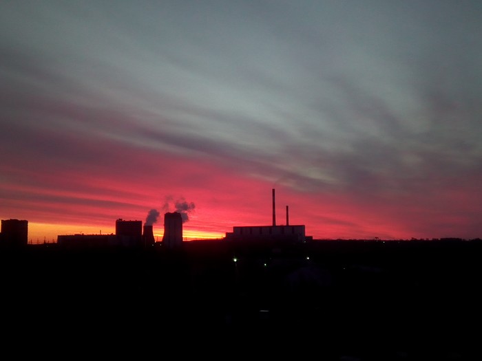 Sunrise and sunset in Novosibirsk - Novosibirsk, Sky, Longpost