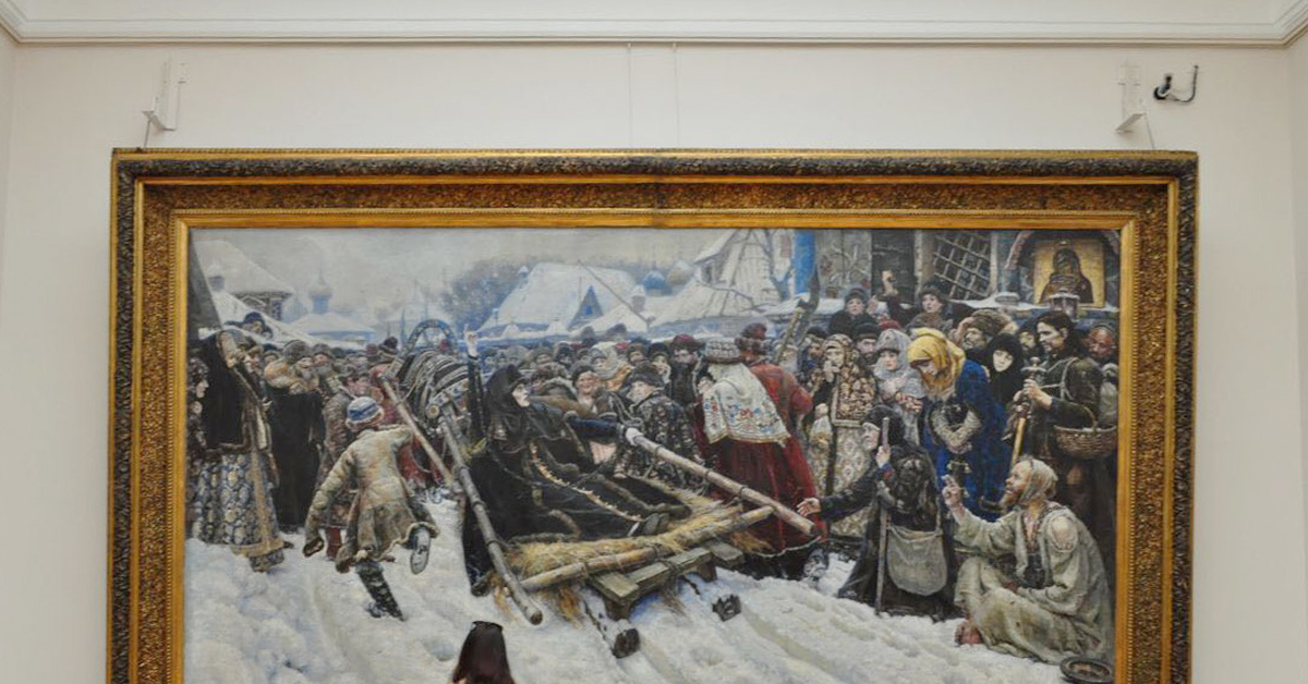 Какое событие по словам автора. Боярыня Морозова 1887. Морозова картина Сурикова.