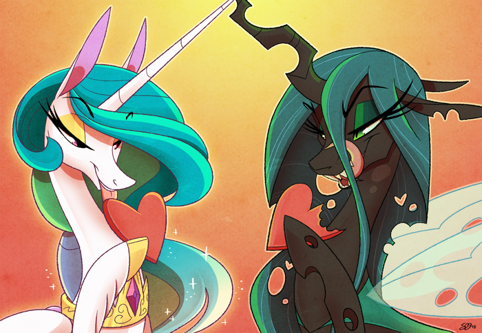 Celestia and Chrysalis