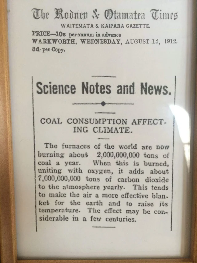 107 year old newspaper article predicting global warming. - Story, Old newspaper, Global warming, The photo