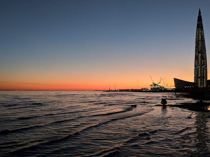 Sunset without filters - My, Saint Petersburg, Sunset, The photo, Wave