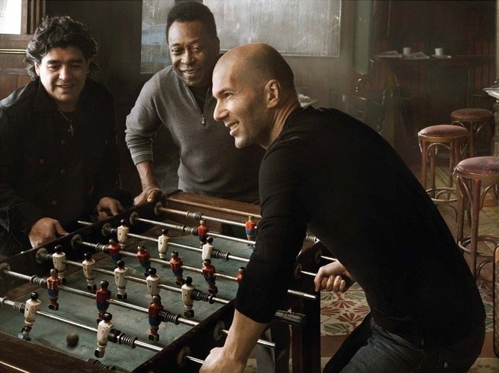 Football kings - Pele, Diego Maradona, Zinedine Zidane