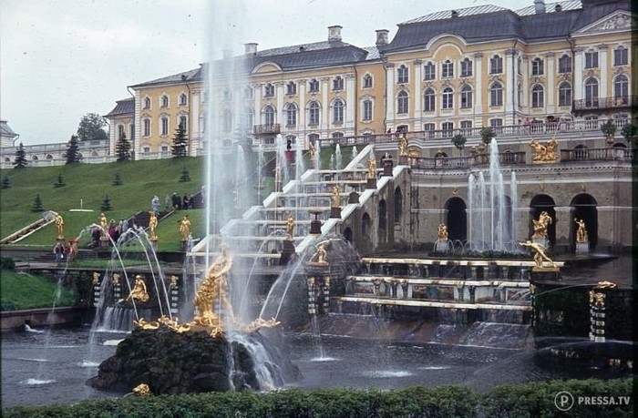 Петергофский дворец Большой каскад, 1963 СССР - СССР, История, Петергоф, Санкт-Петербург, Старое фото, 1963