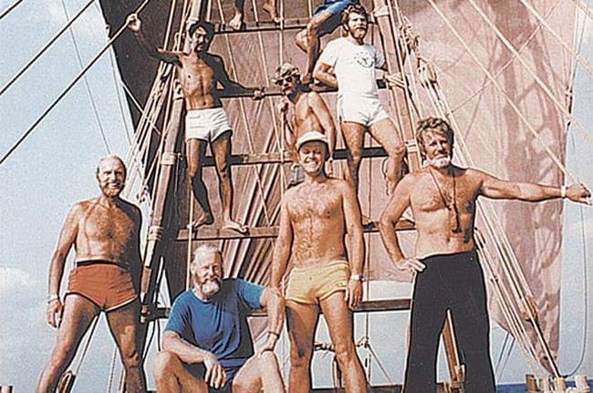 Crew of the Papyrus Boat Ra - Team, Sea, Sailors, Adventures, A boat, the USSR, Yuriy Senkevich, Thor Heyerdahl