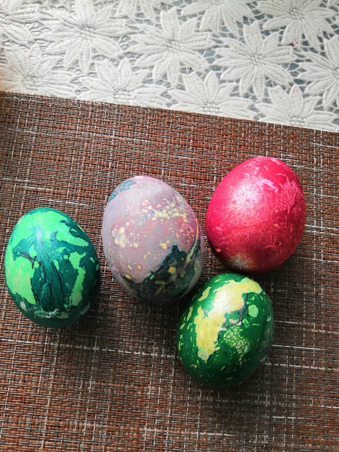 In general, painting eggs is not my thing. - My, Eggs, , Space, Bruise, Did not work out, Paints