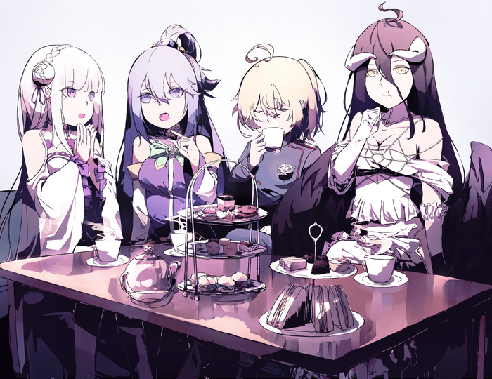  , Anime Art, Youjo Senki, Emilia, Isekai quartet, Tanya Degurechaff, Overlord, Albedo (Overlord), Aqua, Konosuba, Re:Zero Kara