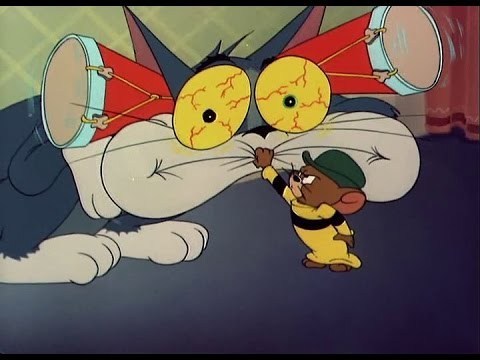 When you sneeze with your mouth closed. - Sneeze, Tom and Jerry