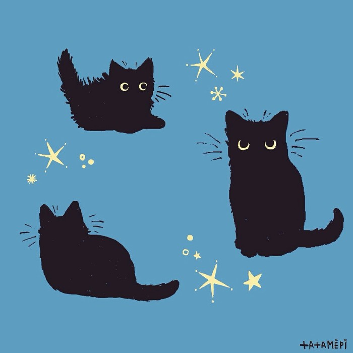 star cat - Art, Catomafia, cat, Black cat, Drawing