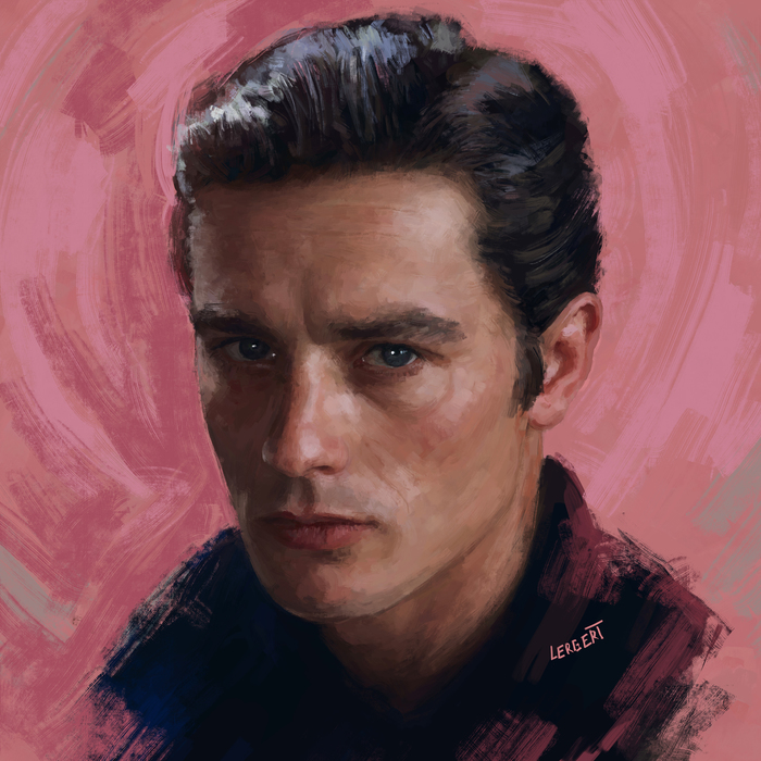 Alain Delon - My, Alain Delon, Digital drawing, Longpost, Drawing, Drawing on a tablet, Actors and actresses, Celebrities, Portrait