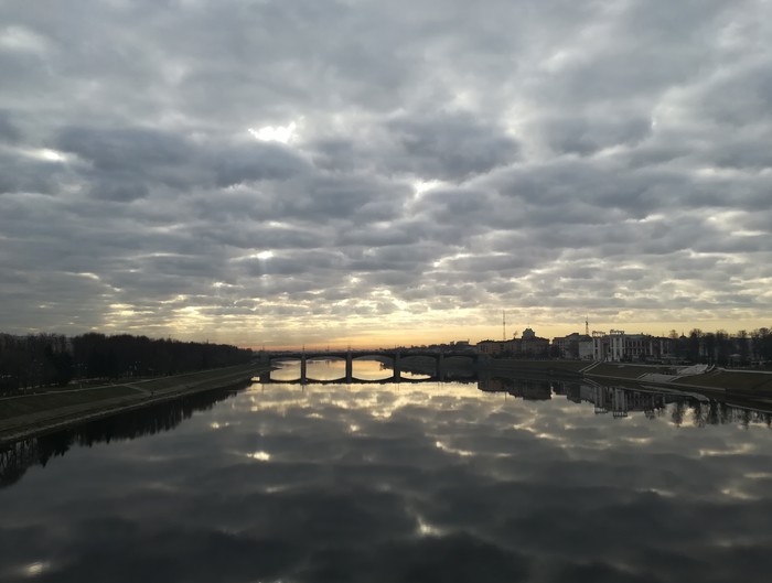 Volga, Tver - My, Volga river, Clouds, Bridge