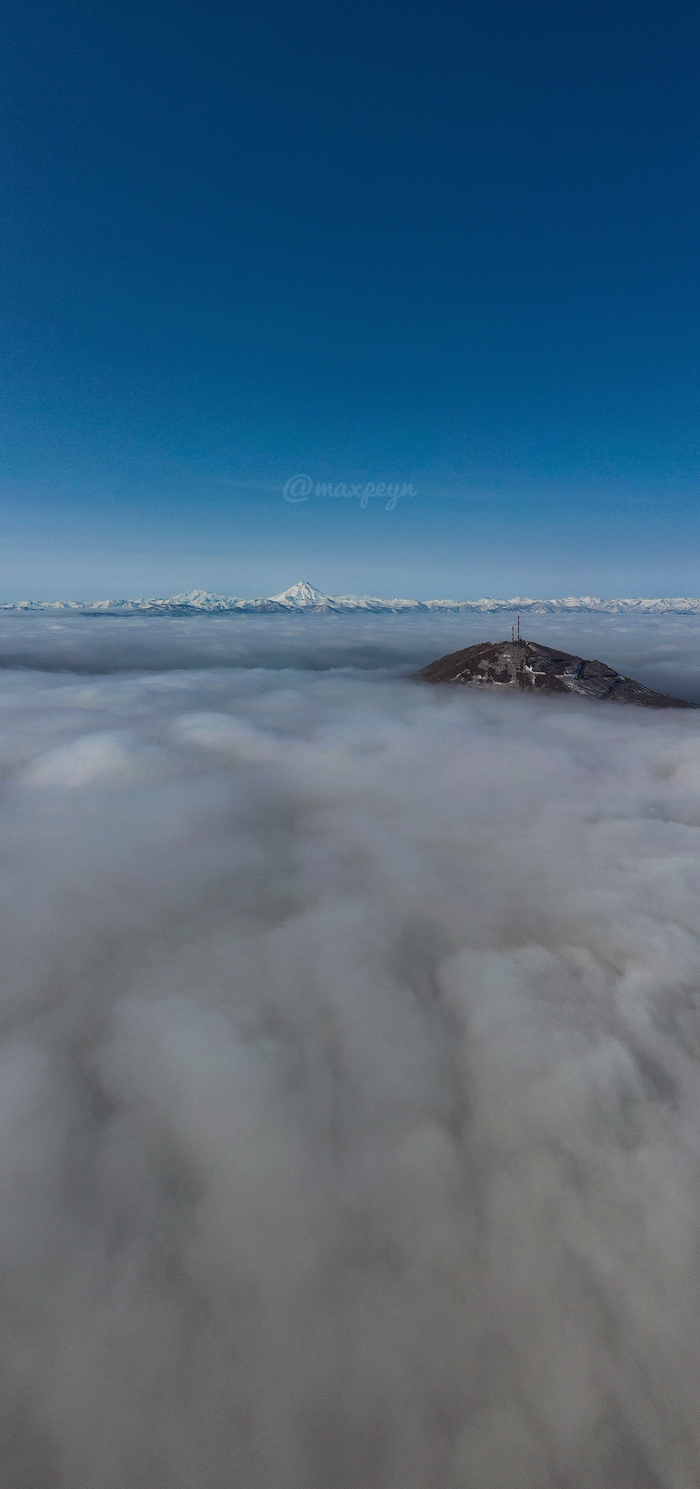 Sopka Mishennaya, Vilyuchensky volcano KAMCHATKA - My, Kamchatka, Petropavlovsk-Kamchatsky, DJI Mavic PRO, Sky, Fog, Target Hill