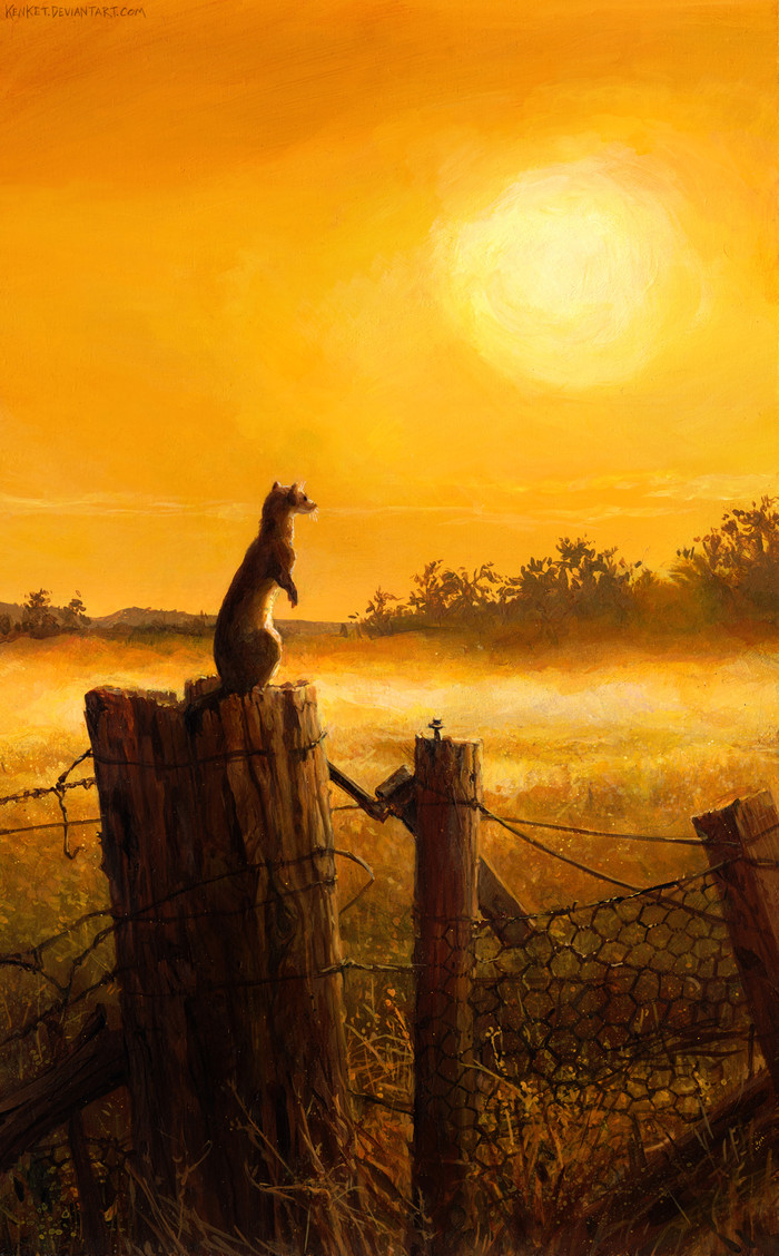 Yellower - Art, Traditional art, Acrylic, Weasel, Kenket