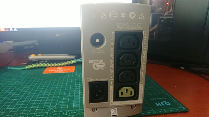 APC Back-UPS CS 500 (Мод удлинителя для бесперебойника) - Моё, Адаптер для ибп, Ибп, C14 to c13, C13с14, Coub, Длиннопост