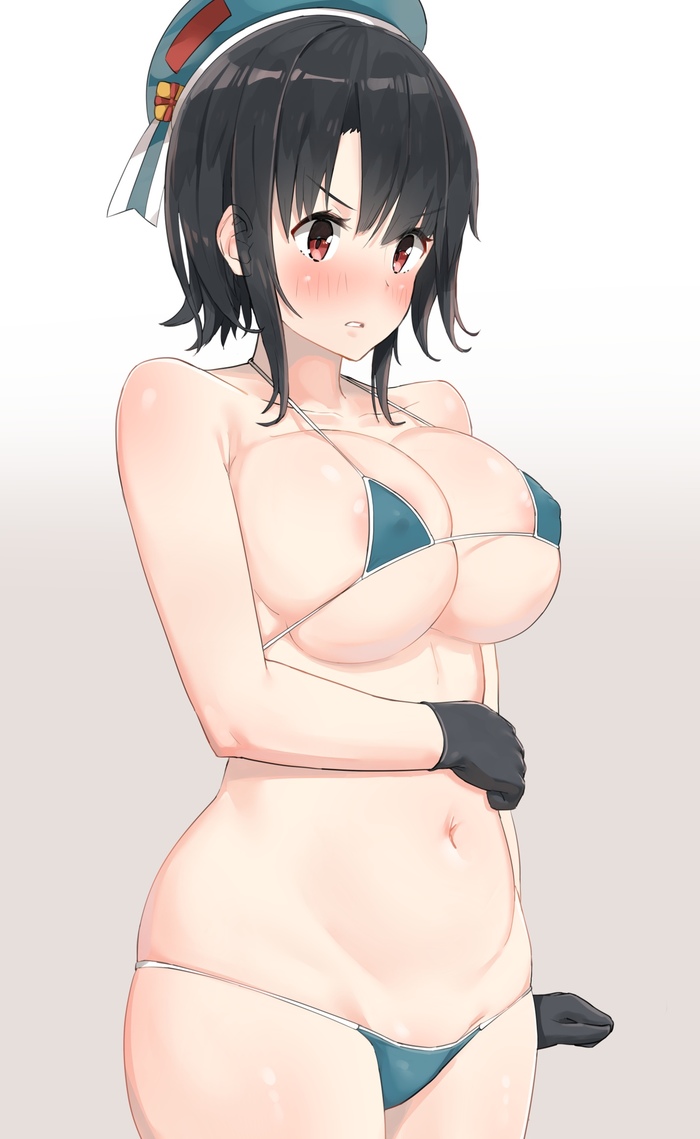 Takao - NSFW, Kantai collection, Takao, Etty, Sugoi dekai, Swimsuit, , Anime, Art