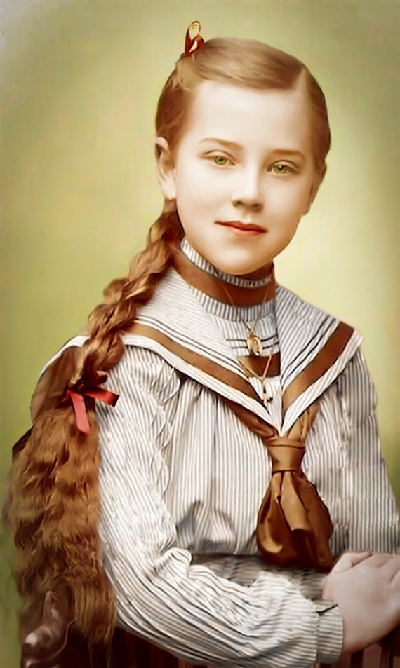 Girl in a sailor suit. - My, Photoshop, Restoration, Colorization, Longpost