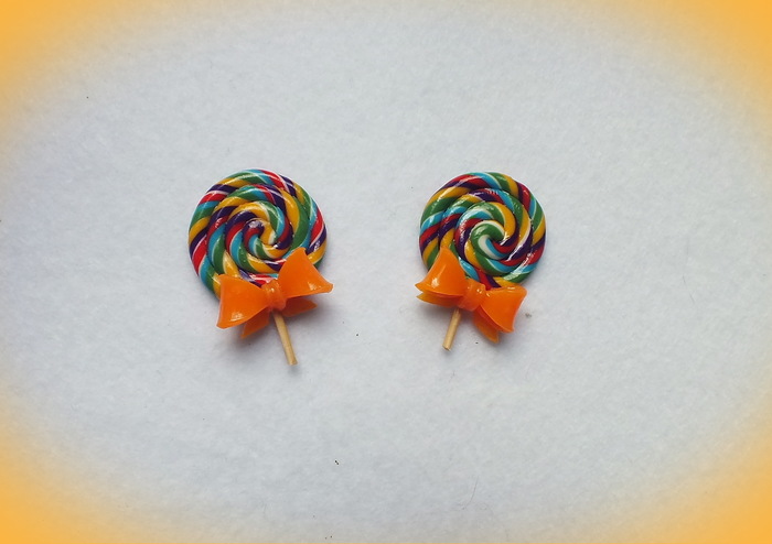 Decided to make rainbow lollipops, here's what happened - My, Polymer clay, Just learning, Studies