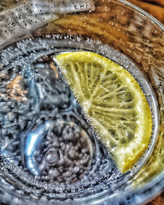 Water with lemon - My, Lemon, HDR, Mobile photography, Water, The photo, Cup