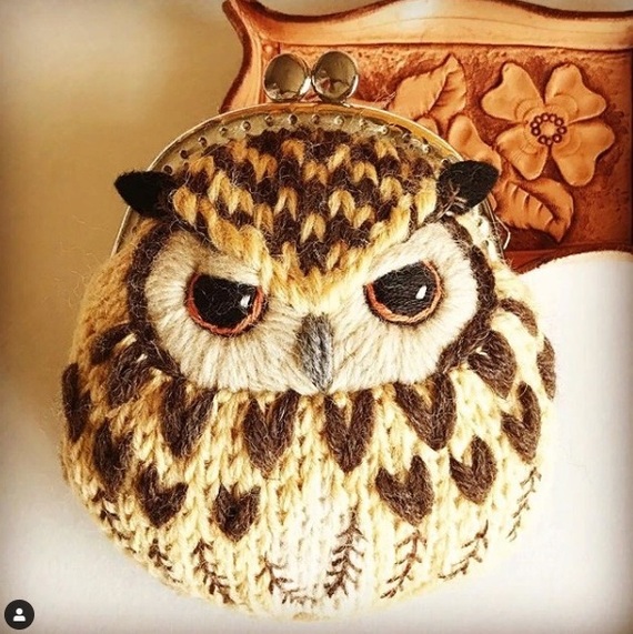 A wallet that looks at you accusingly... - Owl, From the network, Needlework, Wallet