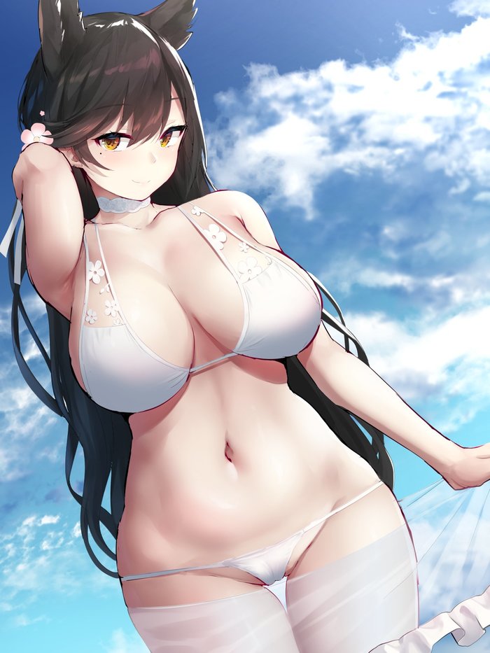 Anime Art - NSFW, Anime art, Atago, Azur lane, Anime, Breast, Swimsuit