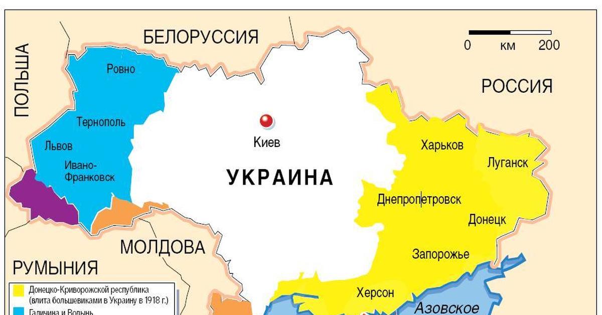 Карта украины с польшей