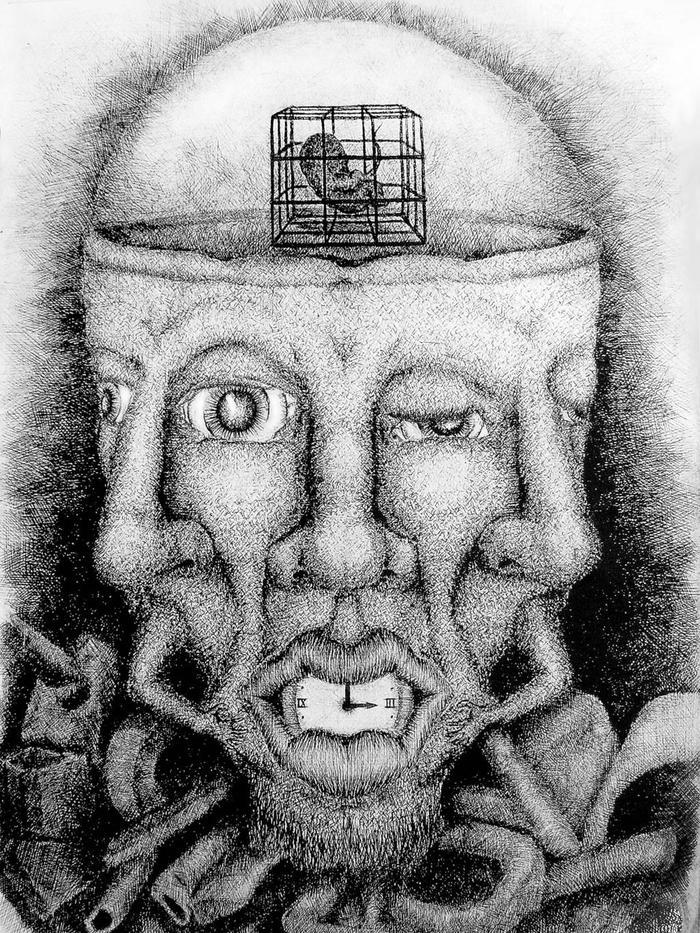 Time - Surrealism, Drawing, My, Graphics