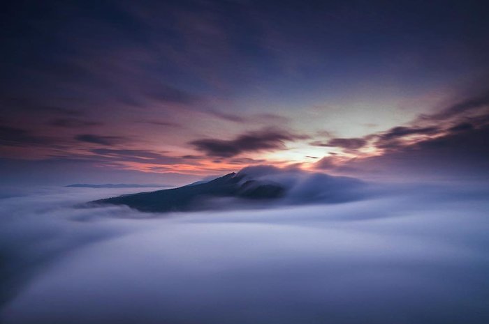 Mount Maly Yamantau is covered in morning mist - Southern Urals, Yamantau, The mountains, Bashkortostan, Tourism, The photo, Nature