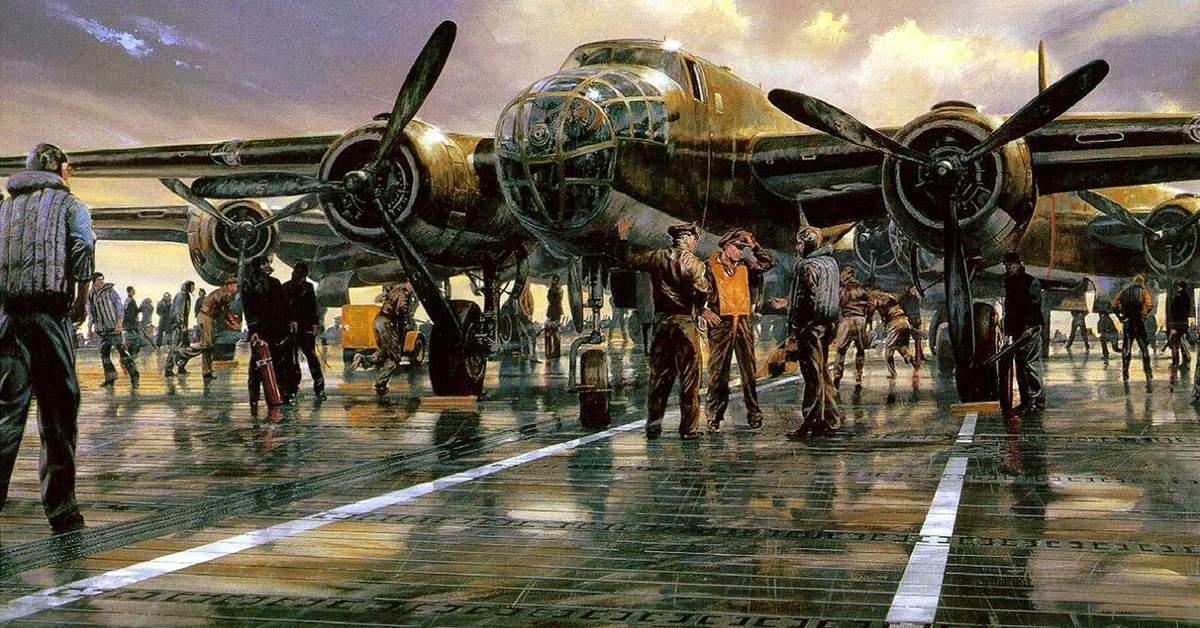 Aviation 2. Рейд Дулиттла на Токио. Самолет арт. Арты искусство авиации. Воздушный бой 1942.