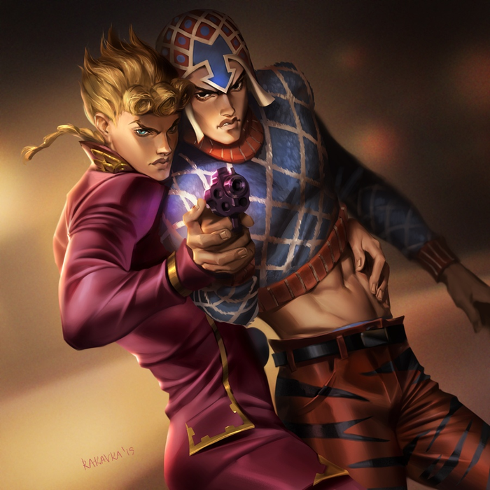     Jojos Bizarre Adventure, Vento Aureo, Giorno Giovanna, Guido Mista, Anime Art, , , Rakavka