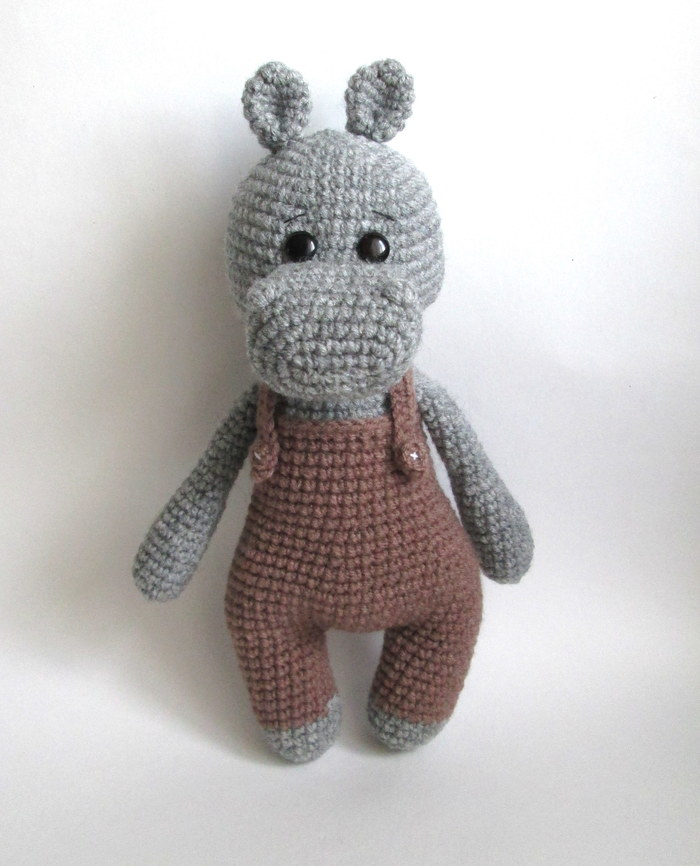 Knitted Hippo - My, Amigurumi, hippopotamus, Toys, Crochet, Knitted toys, Krasnoyarsk, Needlework
