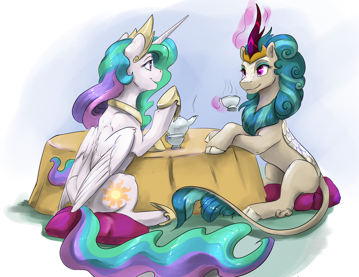 Diplomacy My Little Pony, Princess Celestia, Rain Shine, MLP Kirin, Silfoe