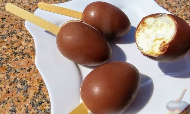 Homemade chocolate egg popsicle - Recipe, Ice cream, Cooking, Yummy, Preparation, Cook at home