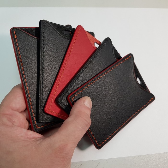 Cases for contactless passes made of genuine leather. - My, Leather, Longpost, Handmade, Needlework without process